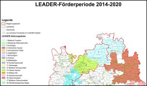 LEADER-Regionen der Förderperione 2016-2020