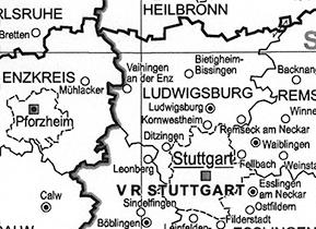 Kreiskarte Baden-Württemberg 1:1 000 000