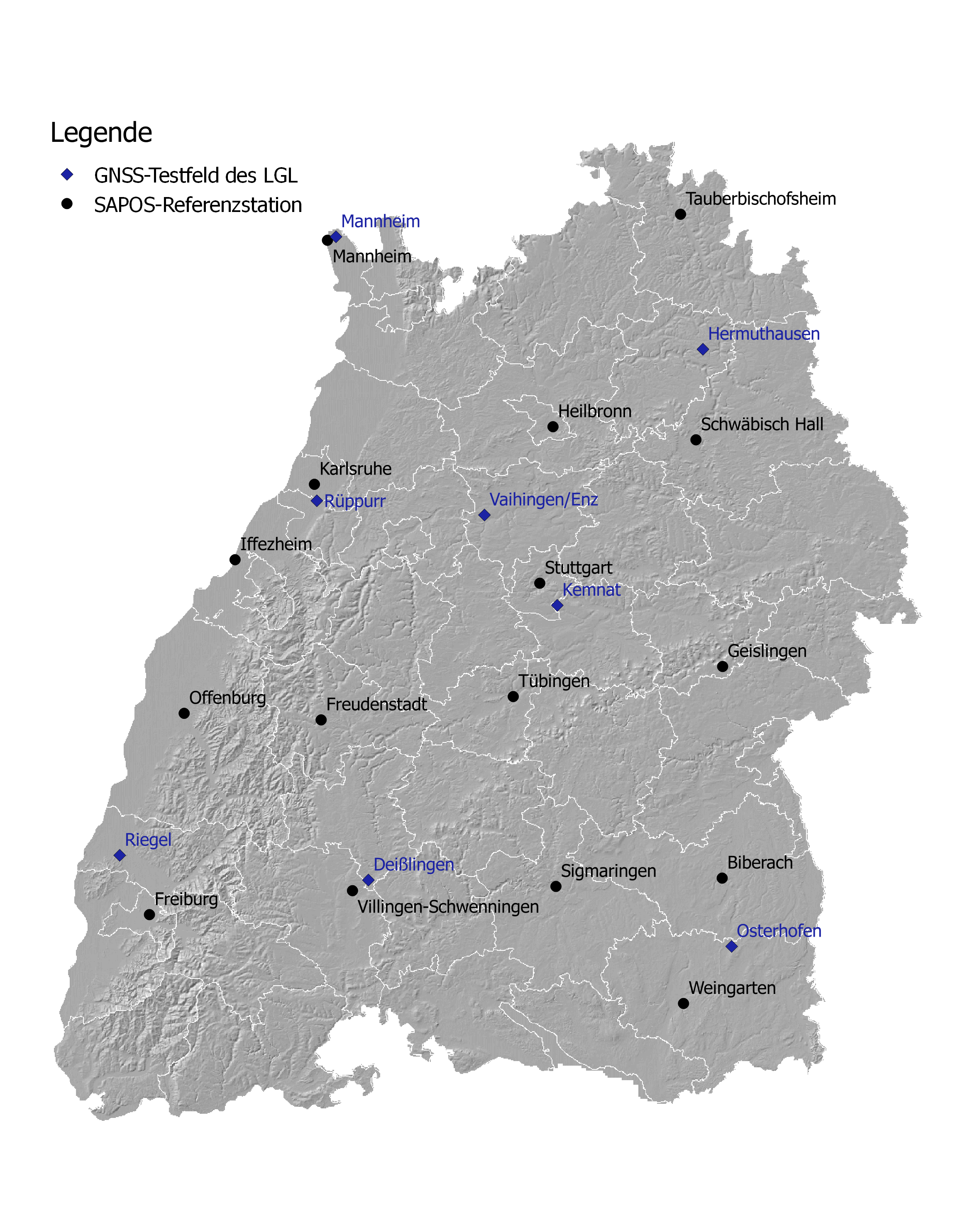 GNSS-Testfelder in Baden-Württemberg